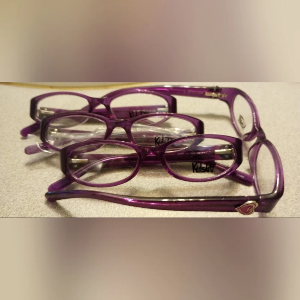 Set of 4- Kids Tuff Girls purple Pink Heart Frames NEW!